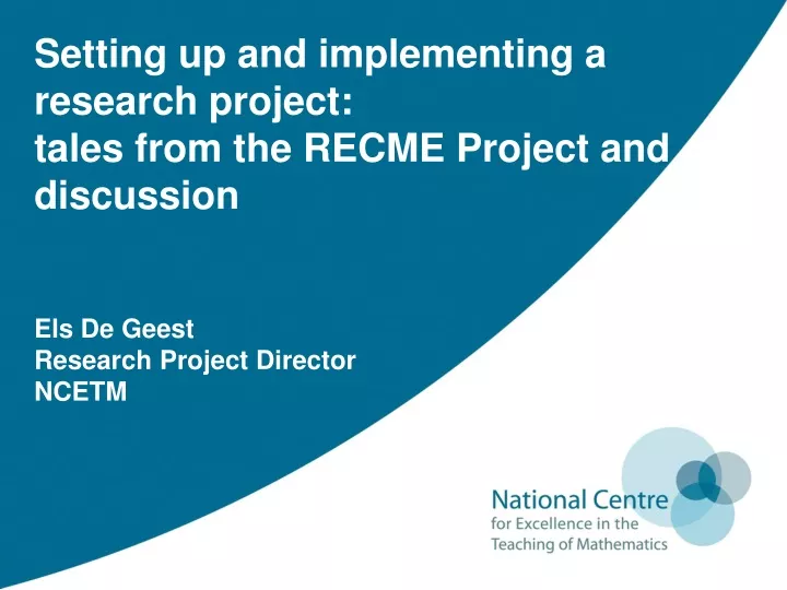 setting up and implementing a research project