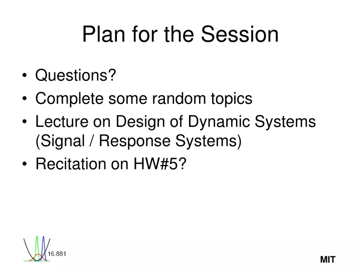 plan for the session