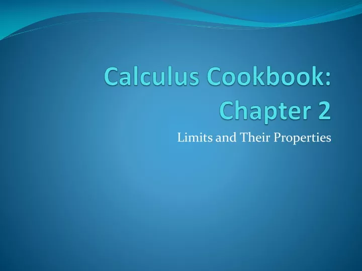calculus cookbook chapter 2