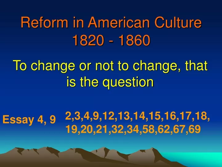 reform in american culture 1820 1860