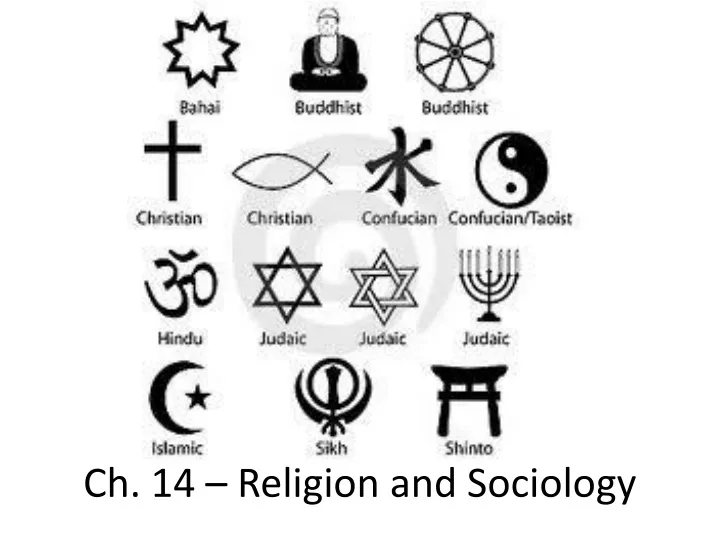 ch 14 religion and sociology