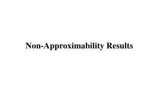 Non-Approximability Results
