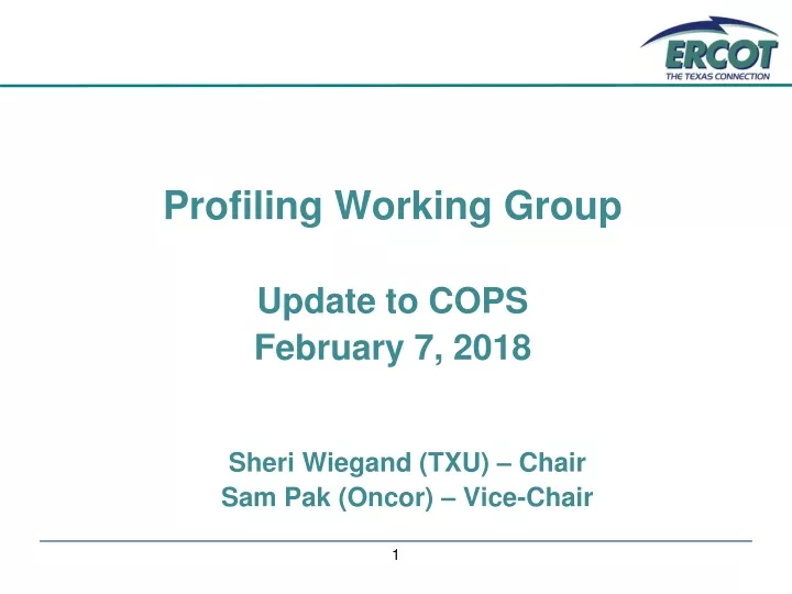 profiling working group update to cops february