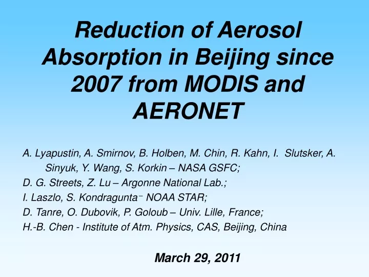 reduction of aerosol absorption in beijing since