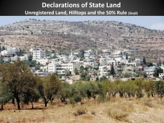 Declarations of State Land Unregistered Land, Hilltops and the 50% Rule  (Sinjil)