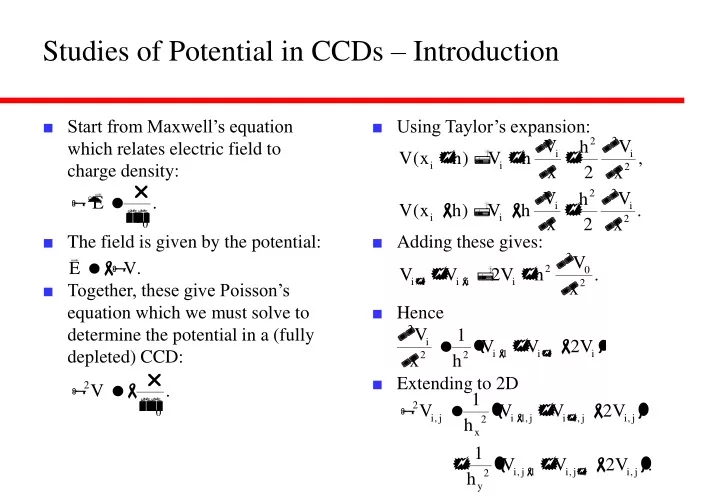 studies of potential in ccds introduction