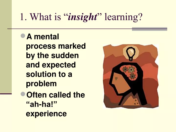 1 what is insight learning