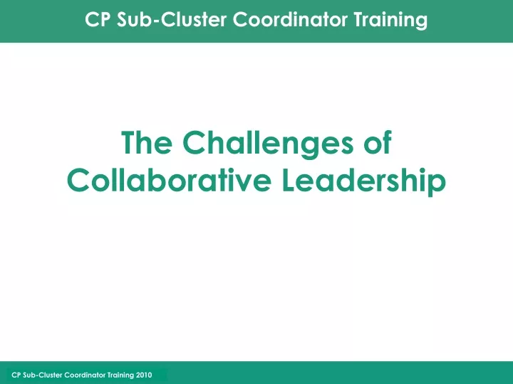 the challenges of collaborative leadership