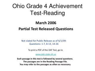 Ohio Grade 4 Achievement Test-Reading