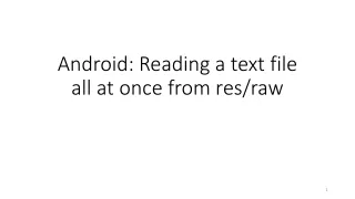 Android: Reading a text file all at once from res/raw