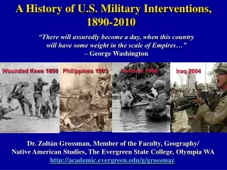 A History of U.S. Military Interventions,                          1890-2010