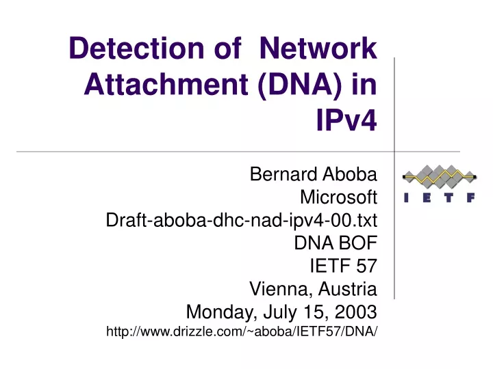 detection of network attachment dna in ipv4