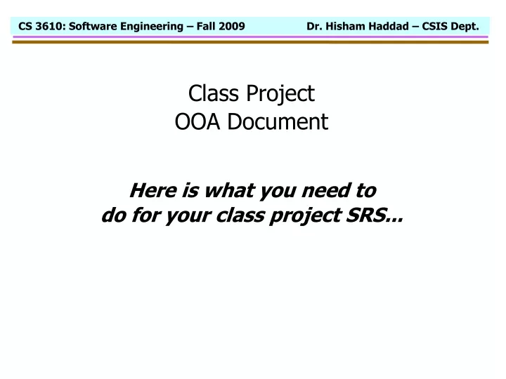 class project ooa document here is what you need