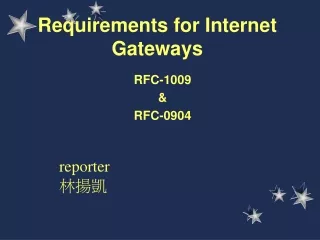 Requirements for Internet Gateways
