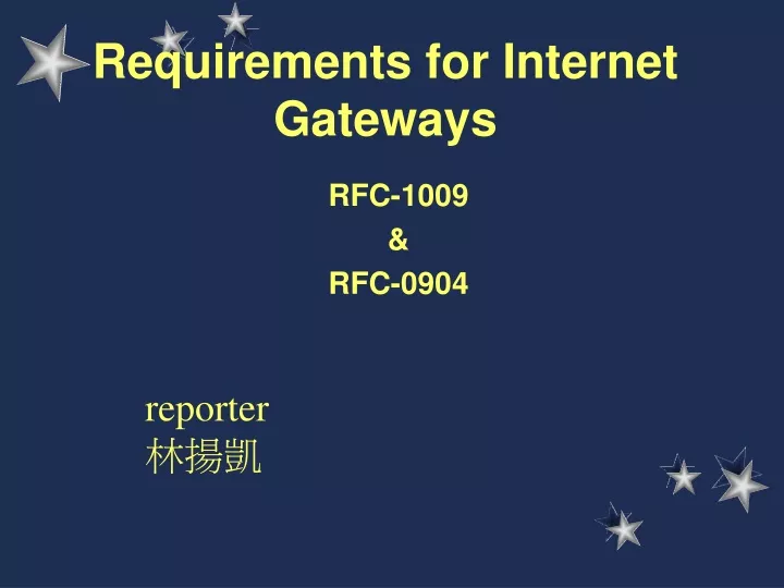 requirements for internet gateways