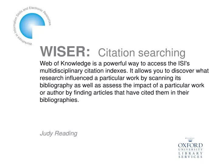 wiser citation searching web of knowledge