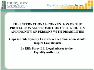 By Eilís Barry BL, Legal adviser to the Equality Authority