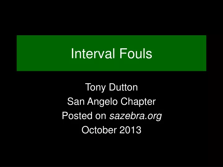 interval fouls