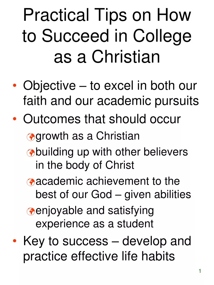 practical tips on how to succeed in college as a christian