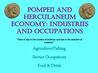 Pompeii and Herculaneum Economy: Industries and Occupations