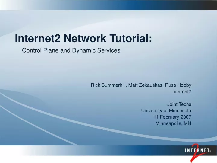 internet2 network tutorial