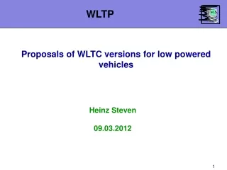 Proposals of WLTC versions for low powered vehicles