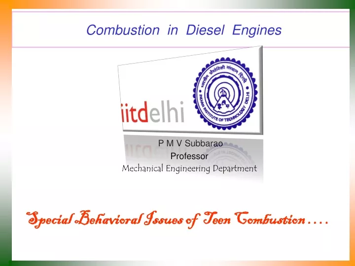 combustion in diesel engines