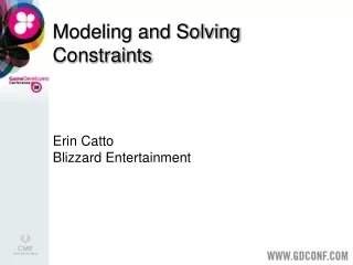 Modeling and Solving Constraints