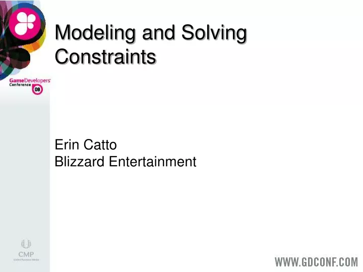 modeling and solving constraints