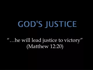 God’s justice