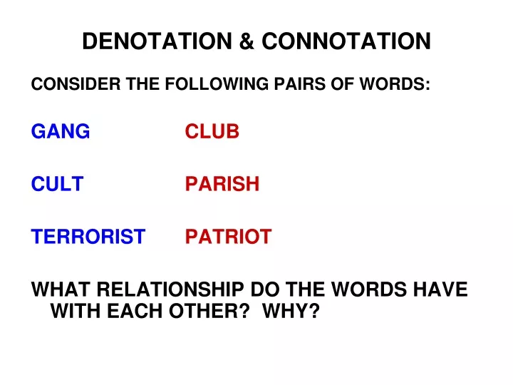 denotation connotation
