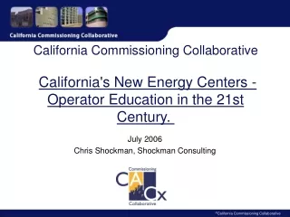 July 2006 Chris Shockman, Shockman Consulting