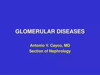 GLOMERULAR DISEASES