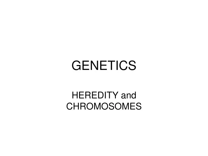 genetics