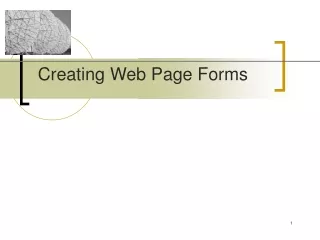 Creating Web Page Forms
