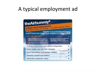 A typical employment ad