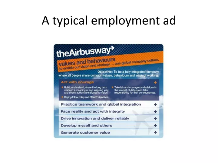 a typical employment ad