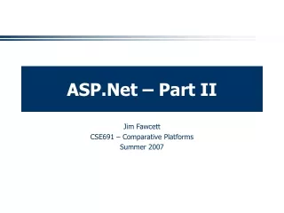 ASP.Net – Part II
