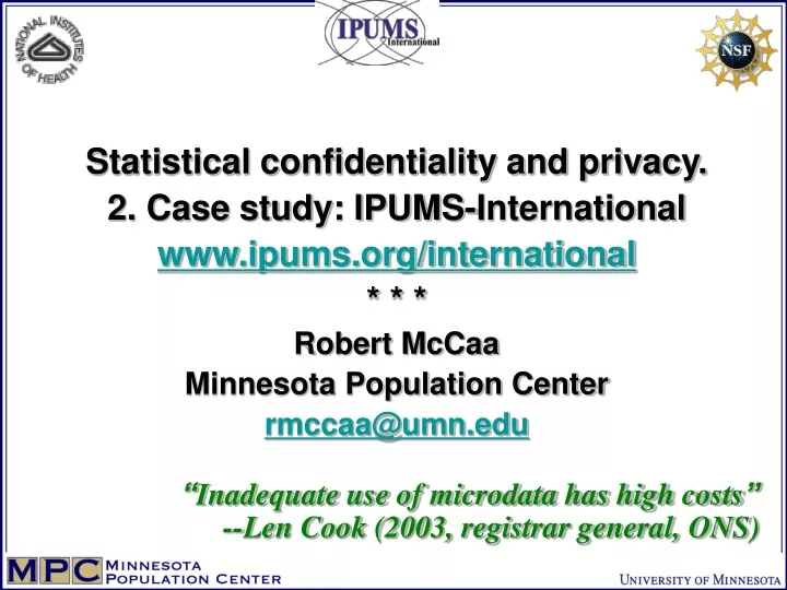statistical confidentiality and privacy 2 case
