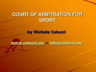 COURT OF ARBITRATION FOR SPORT