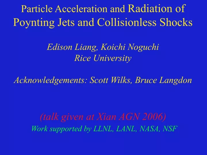 particle acceleration and radiation of poynting