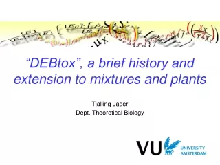 “DEBtox”, a brief history and extension to mixtures and plants