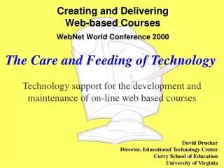 Creating and Delivering  Web-based Courses WebNet World Conference 2000