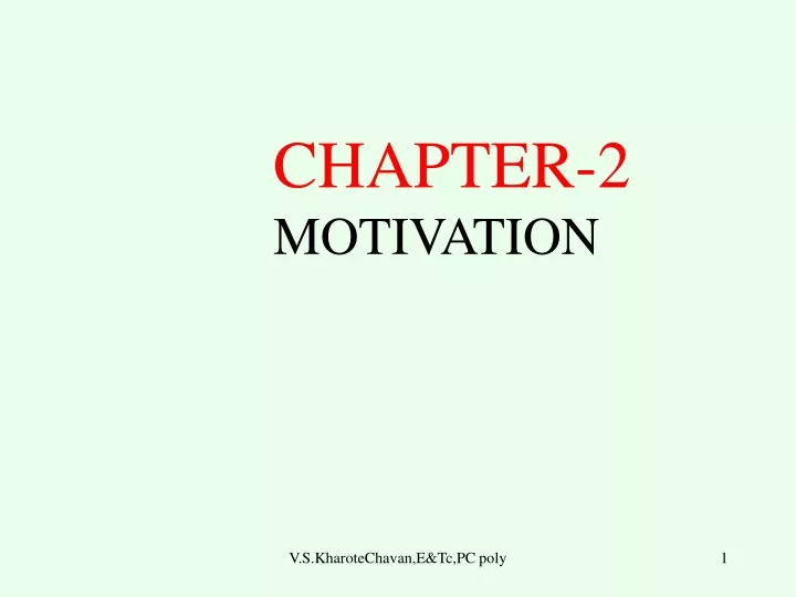 chapter 2 motivation