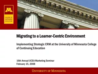 Migrating to a Learner-Centric Environment