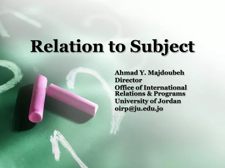 relation to subject