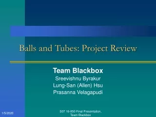 Balls and Tubes: Project Review