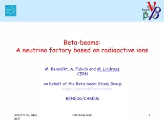 Beta-beams: A neutrino factory based on radioactive ions