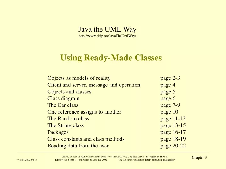 using ready made classes