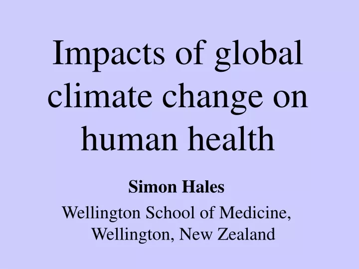 impacts of global climate change on human health